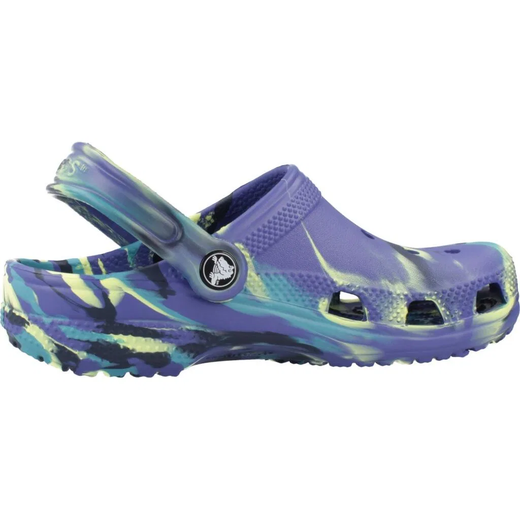 Детские сабо-клог Classic Marbled Clog K Crocs, Цвет: Dunkelblau / Turkis / Navyblau — фото 4