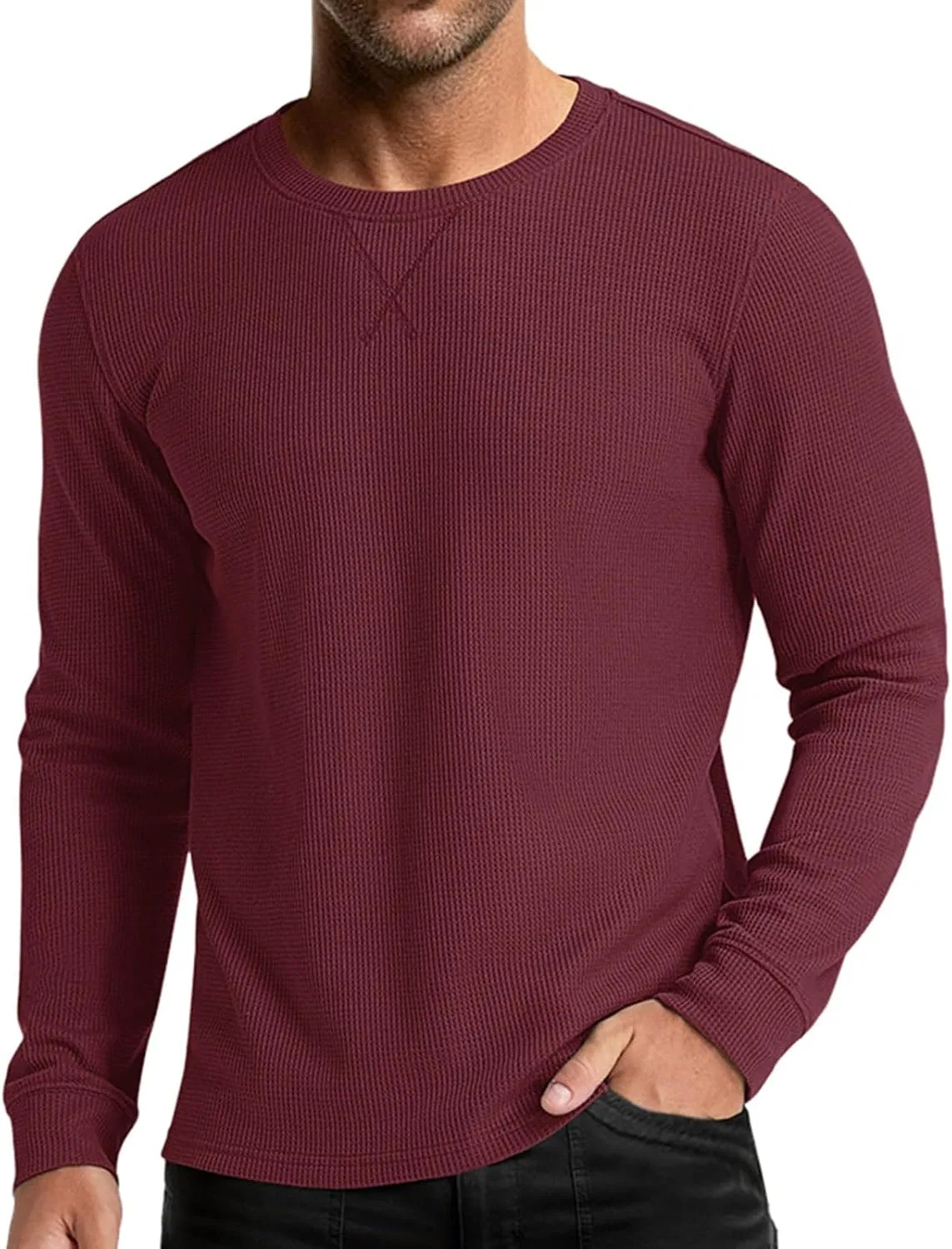 Мужская термо-футболка slim fit Henley Shirt, Red