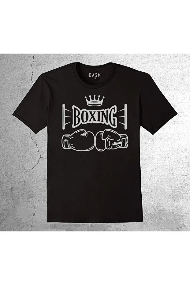 Детская футболка для мальчиков с принтом Boxing Kick Box Fight Baskwear, Black