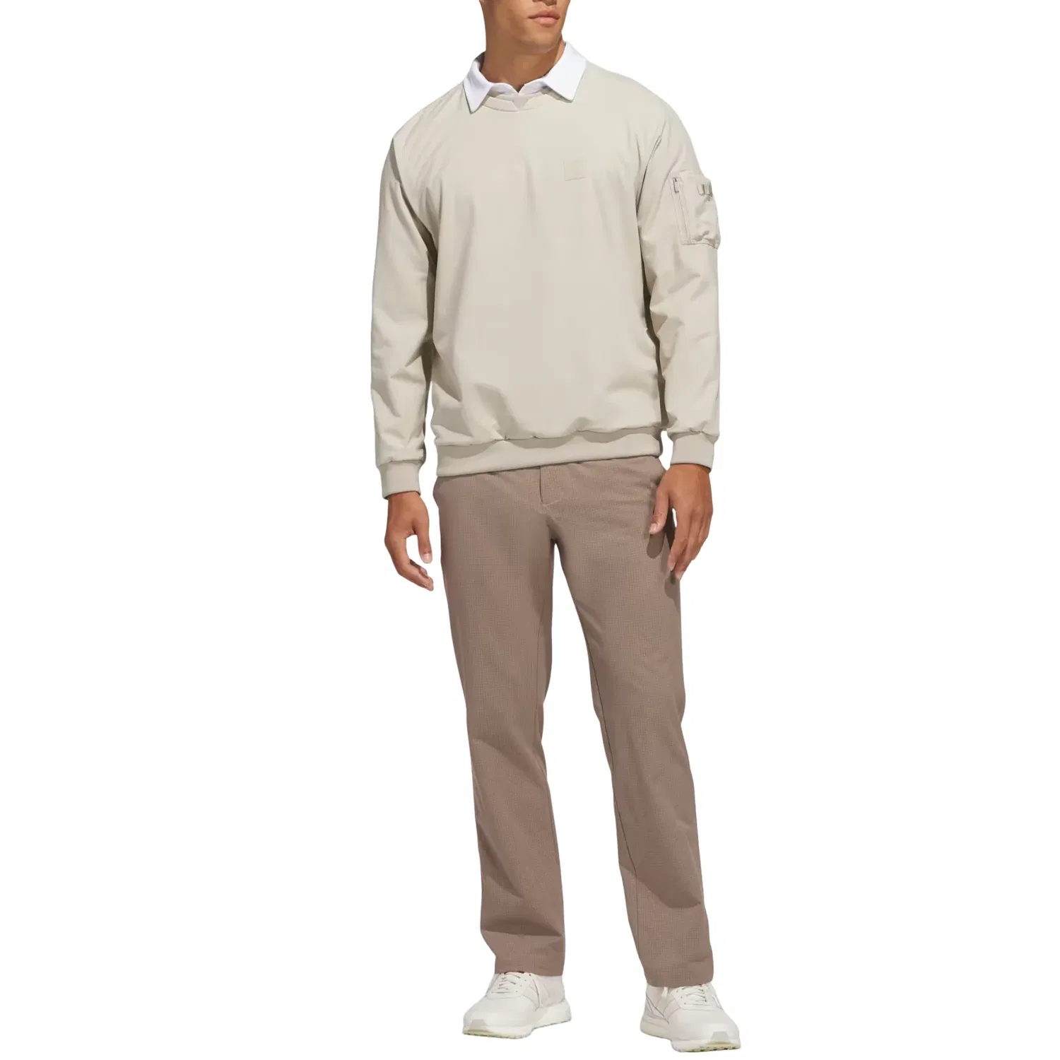 Мужская футболка Climawarm Brushed Sweatshirt Asia Sizing 'Khaki' adidas, хаки — фото 4