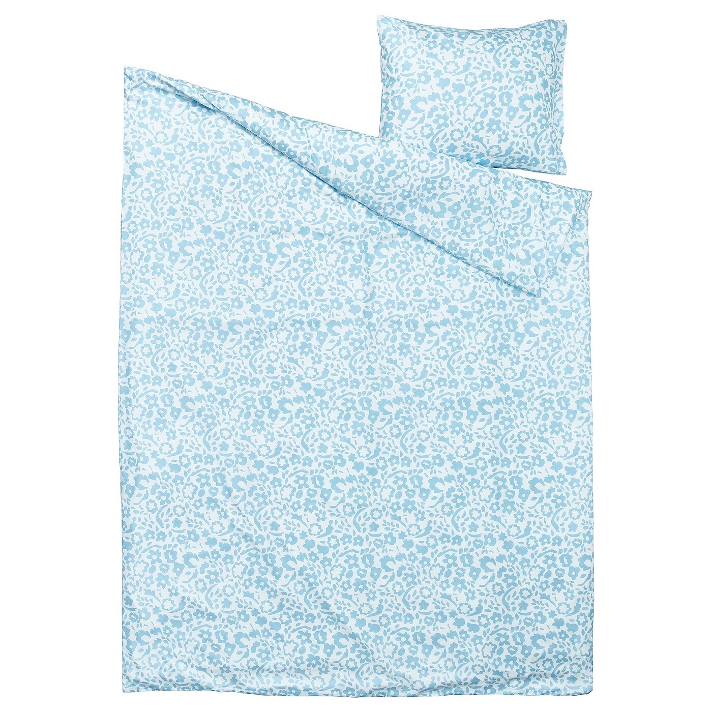 Комплект постельного белья Ikea Cymbalblomma, 150х200/50x60 см, белый/синий — фото 2