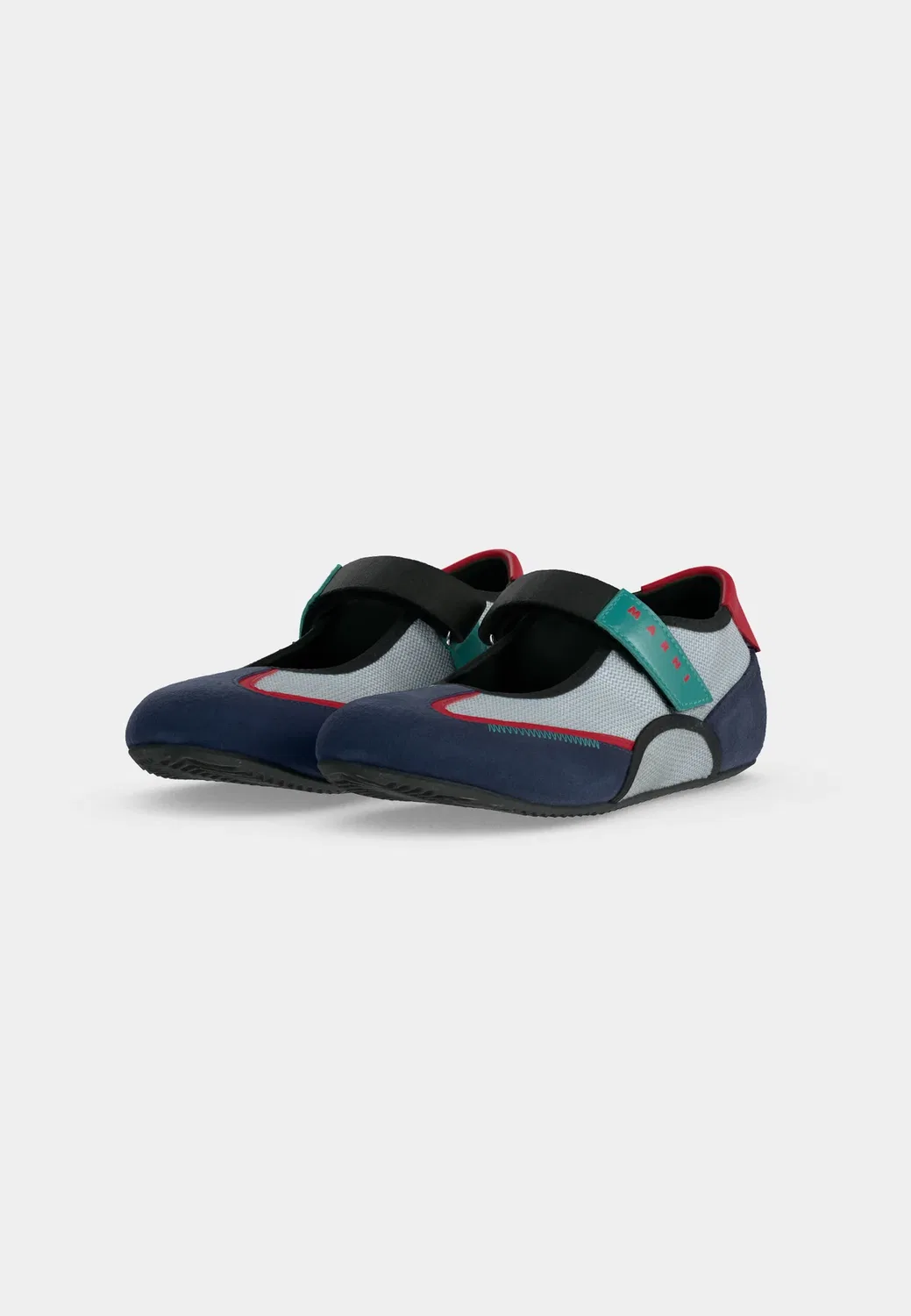 Балетки с ремешком на щиколотке Marni, Pearl/Navy/Red/Emerald/Black — фото 3