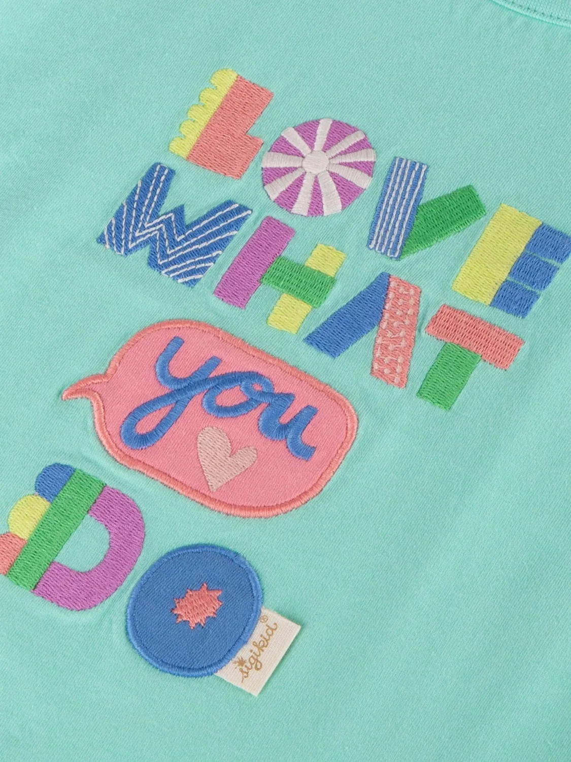 Футболка Sigikid T-Shirt Summer Vibes бирюзового цвета — фото 2