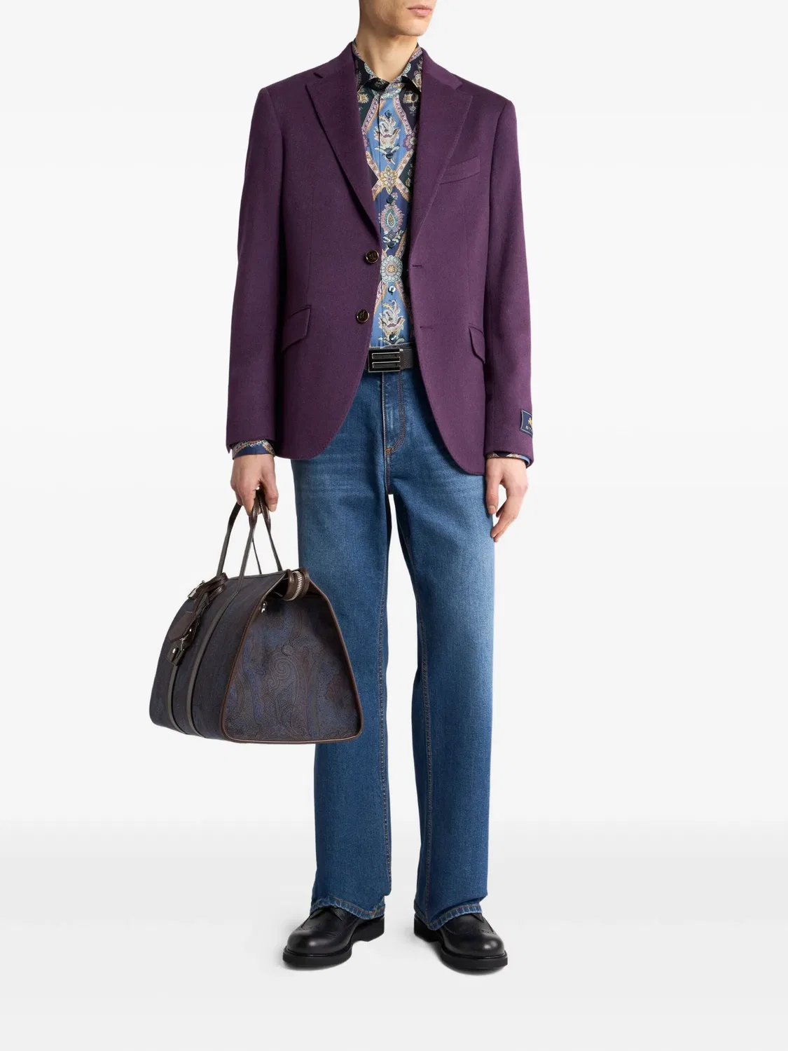 ETRO Пурпурный жакет с одним рядом пуговиц — фото 4