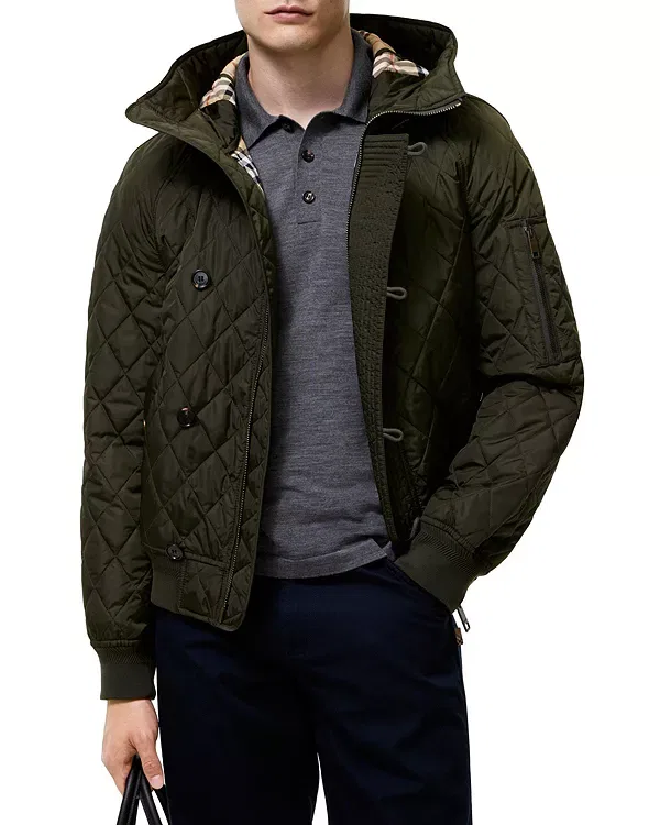 Мужская куртка стеганая с капюшоном Burberry, Shale Green