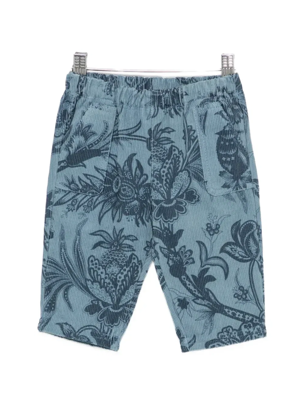 Вельветовые брюки с цветочным принтом Etro Kids, синий
