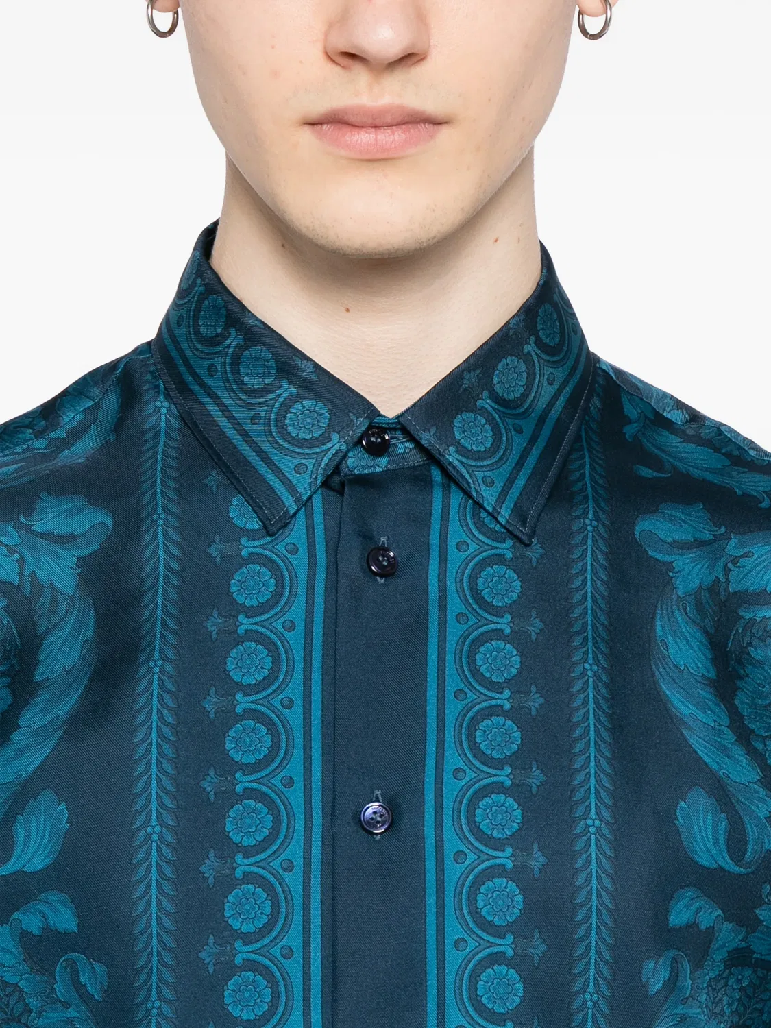Рубашка Барокко Versace, синий — фото 2