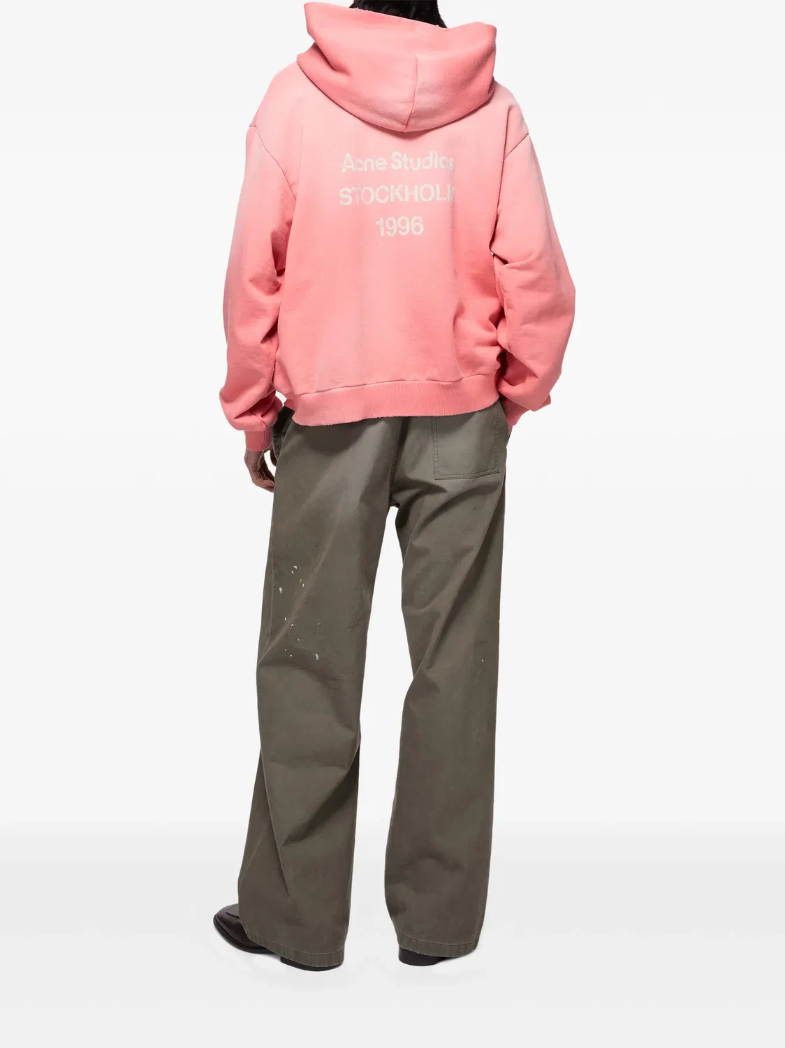 Флисовое худи с логотипом, розовое Acne Studios, розовый — фото 4