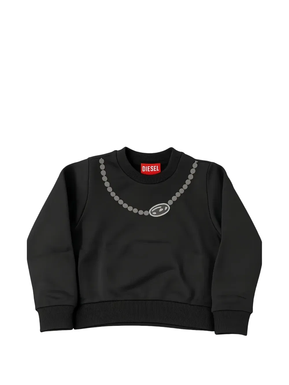 Свитшот с принтом ожерелья Diesel Kids, черный