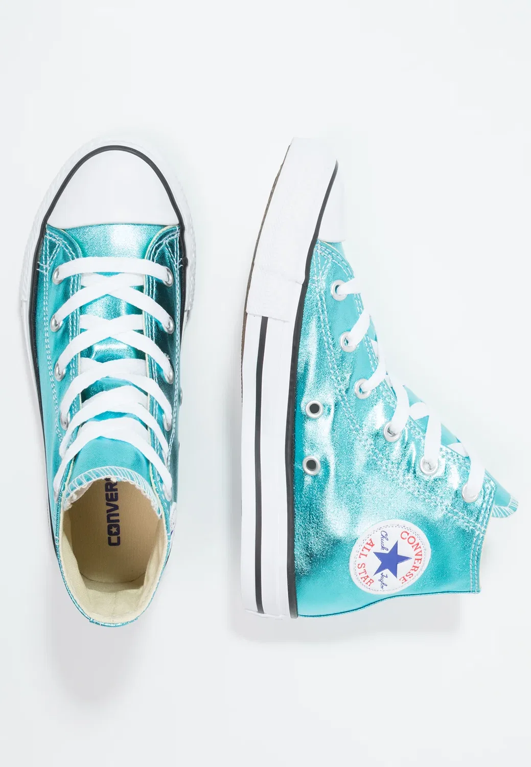 Кроссовки Chuck Taylor All Star - сезонные металлические оттенки - высокие кроссовки Converse, Turquese — фото 2