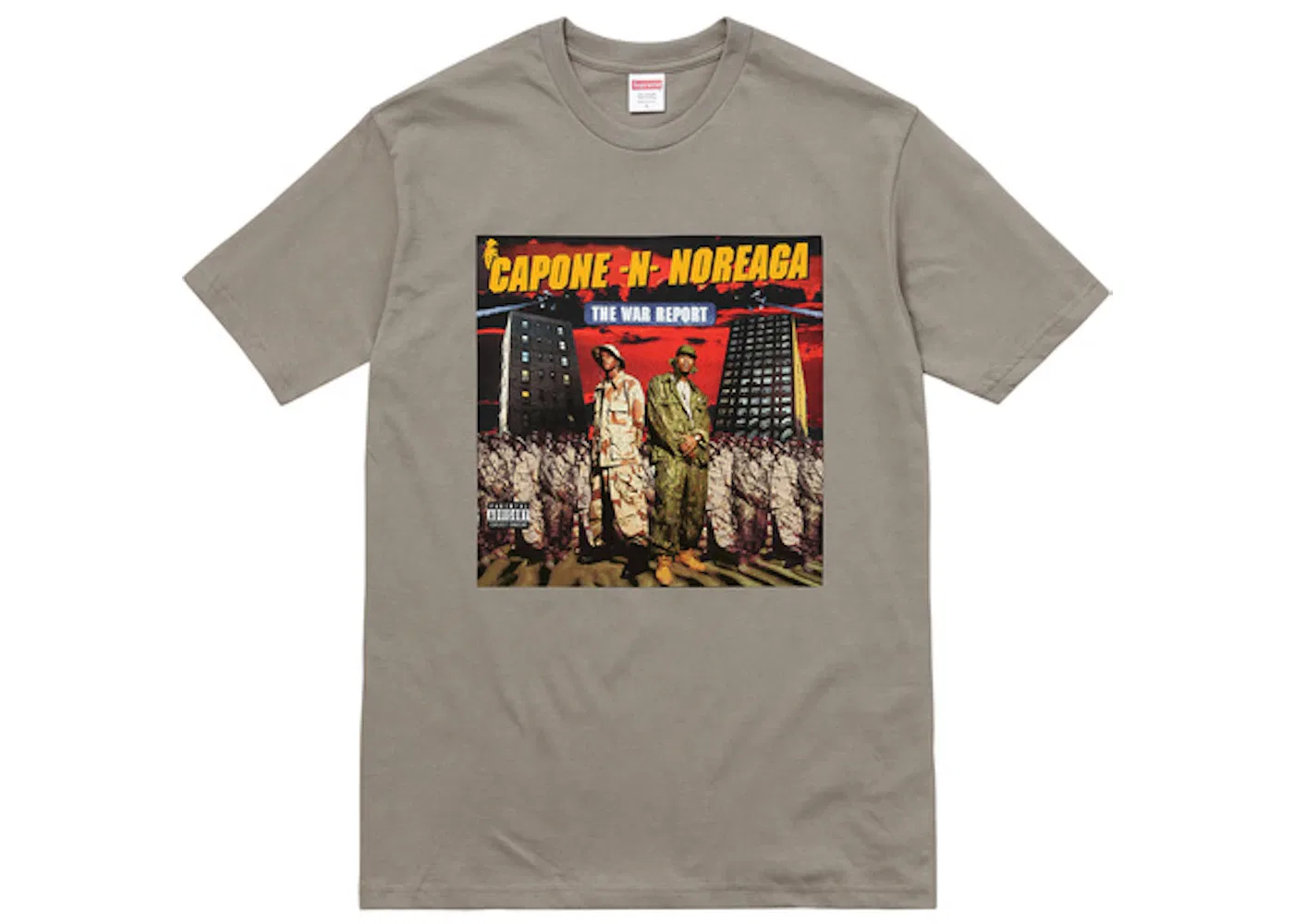 Мужская футболка с принтом Supreme The War Report Tee, Stone