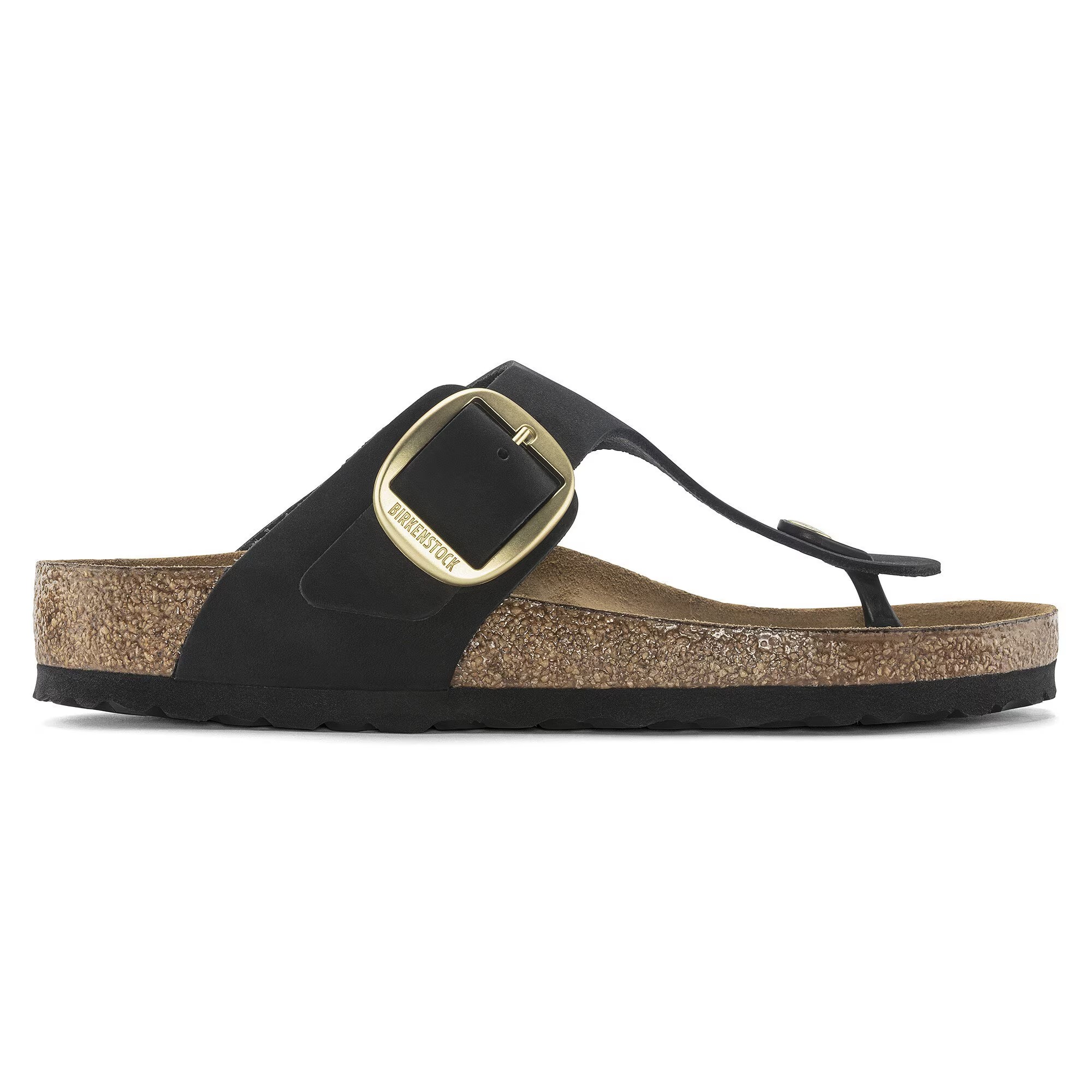 Сандалии Birkenstock Gizeh Big Buckle Nubuk Leather 1024107, черный