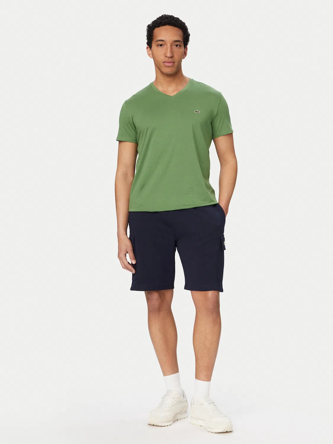 Мужская футболка стандартного кроя Lacoste, зеленый — фото 2