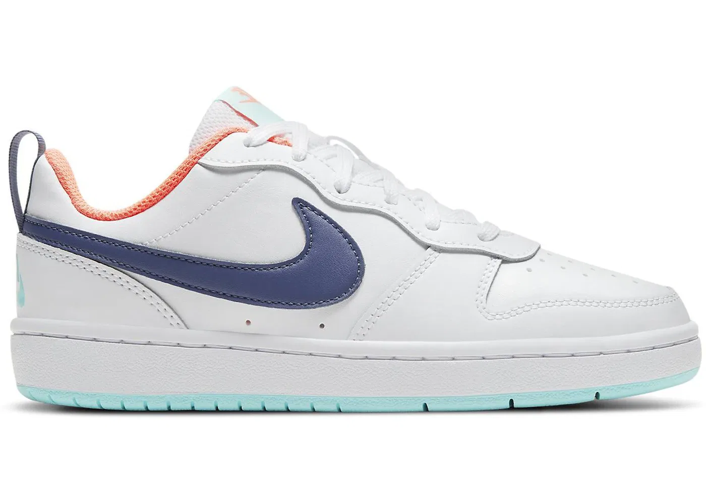 Детские кроссовки с низким верхом Nike Court Borough Low 2, White/Navy-Teal