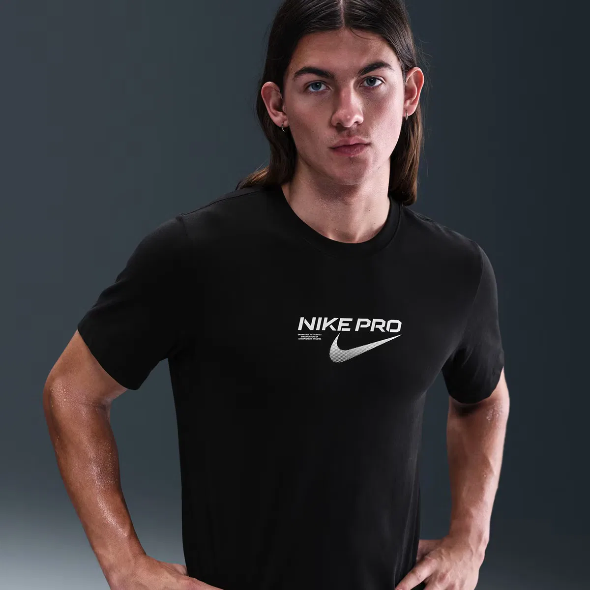 Мужская футболка, Dri-FIT Tee Pro Training, Nike, черный — фото 4