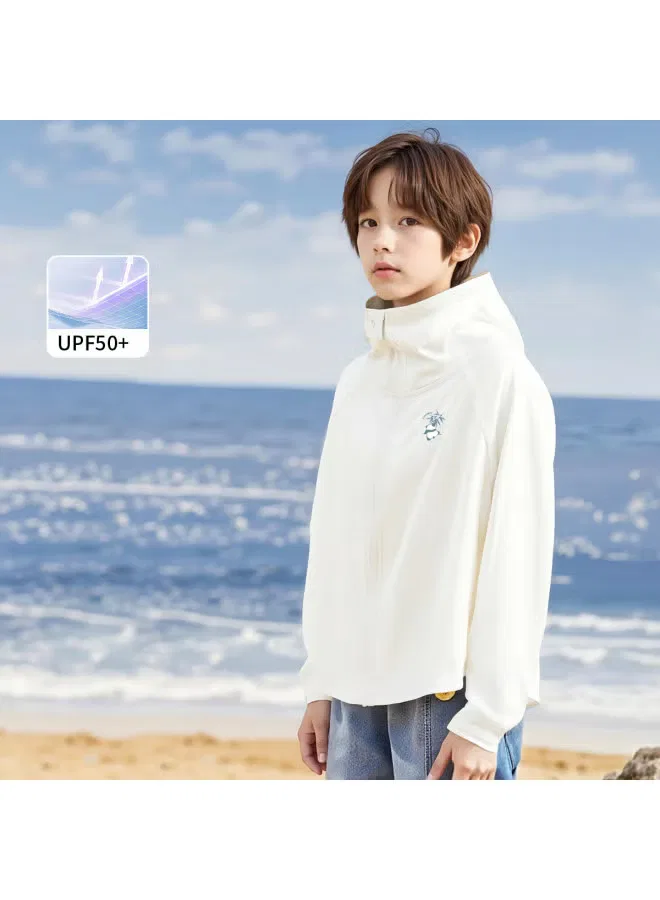 Кардиган с принтом животных UPF50+ для детей Jeanswest, белый — фото 2