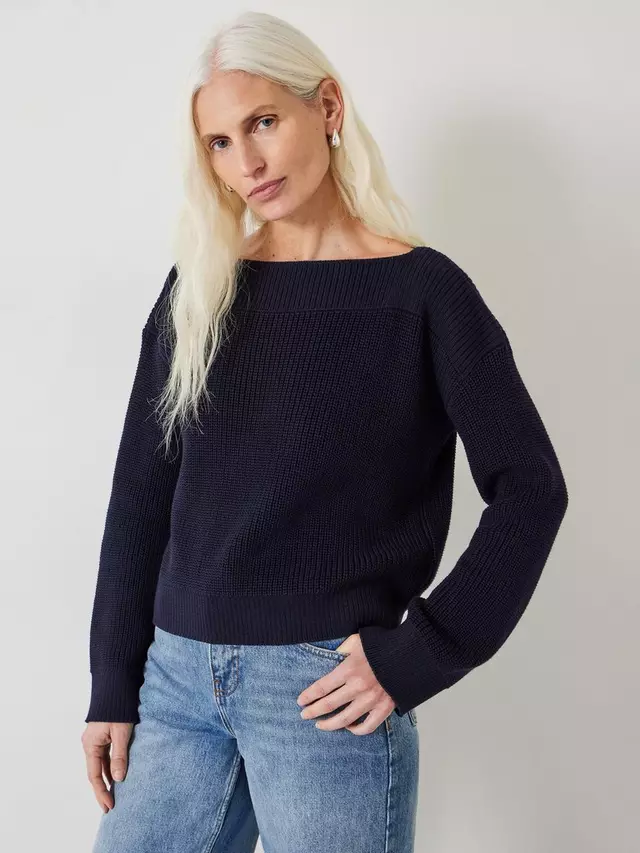 

Джемпер HUSH Aubrey Ribbed Open Knit, темно-синий