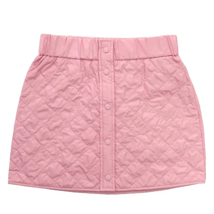 Юбка мини стеганая с логотипом Moncler, Medium Pink