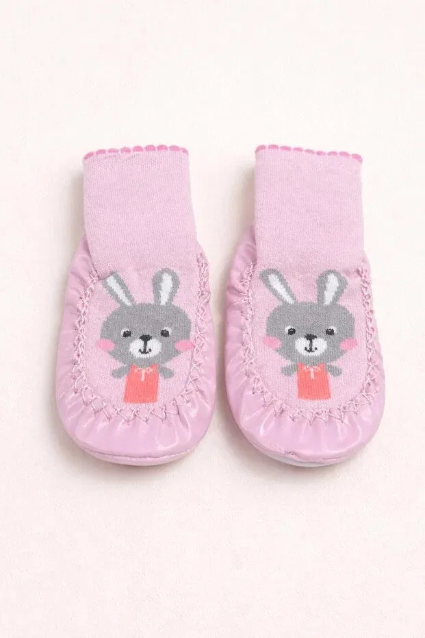 Детские носки кожаные модели Çarık socks Numix Baby Kids, Pink — фото 2