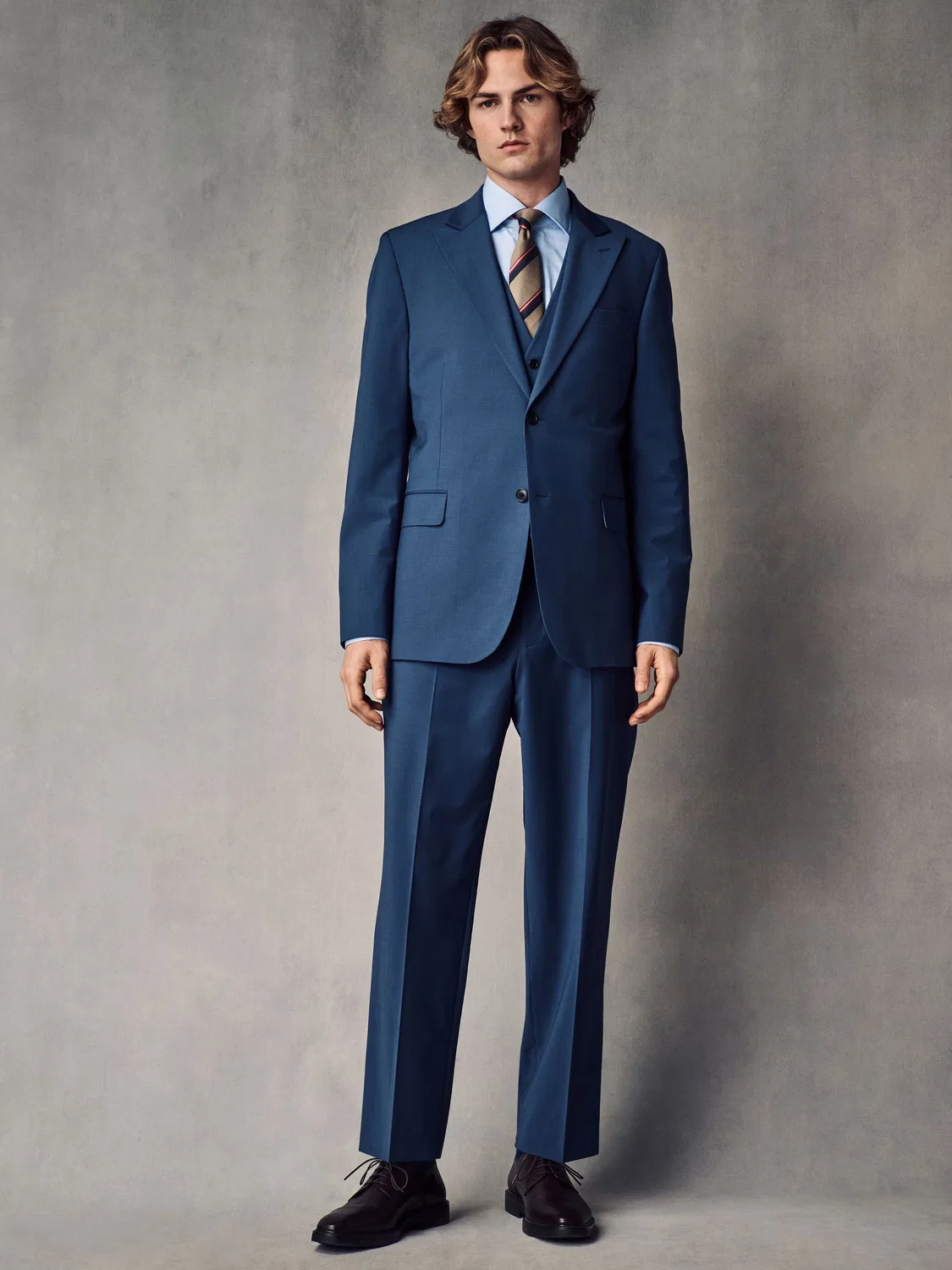 Пиджак Slim Fit Wool Blend Motionflex Next, синий — фото 3