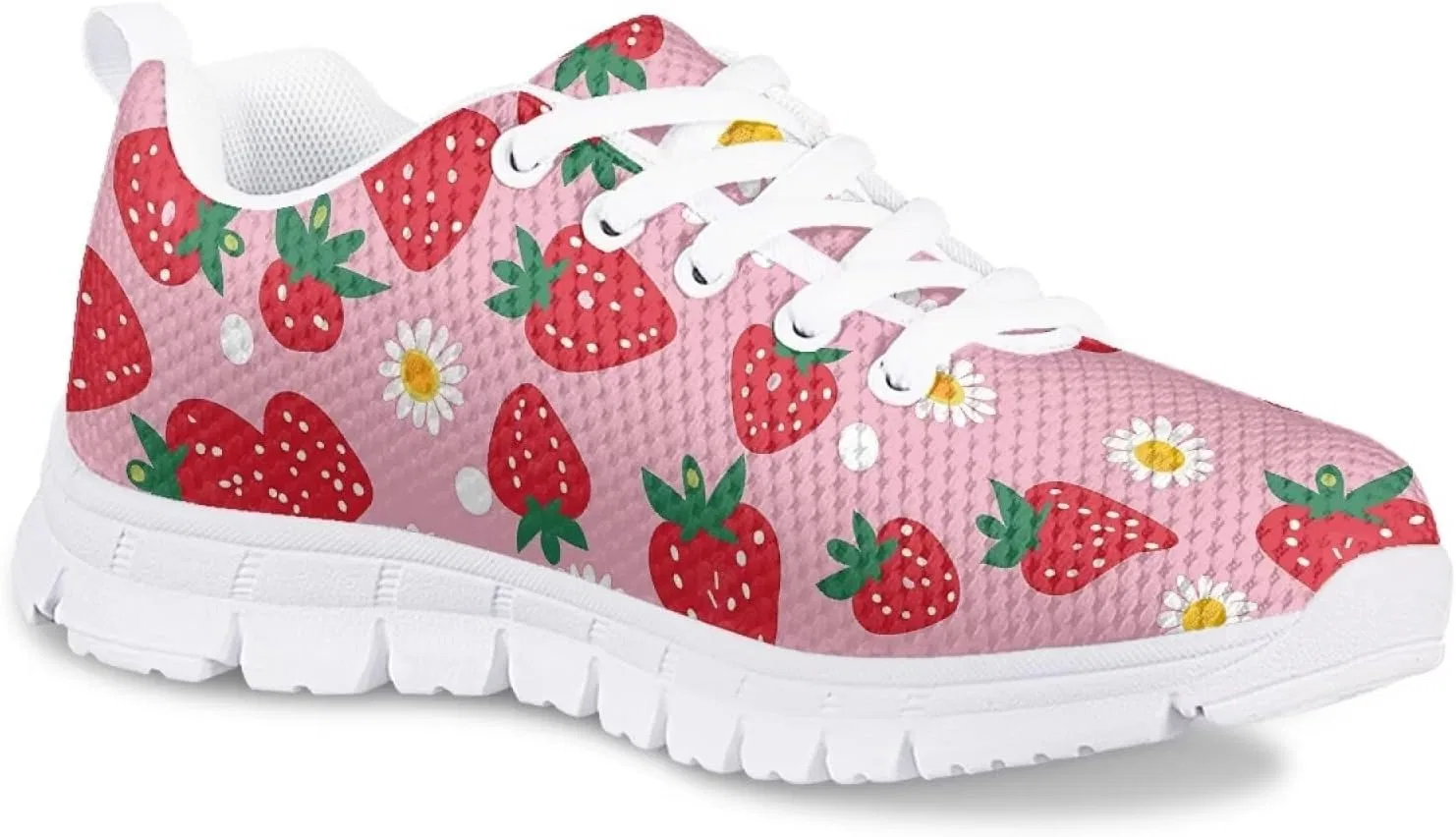 Детские кроссовки с белой подошвой Flashideas, Strawberry — фото 2