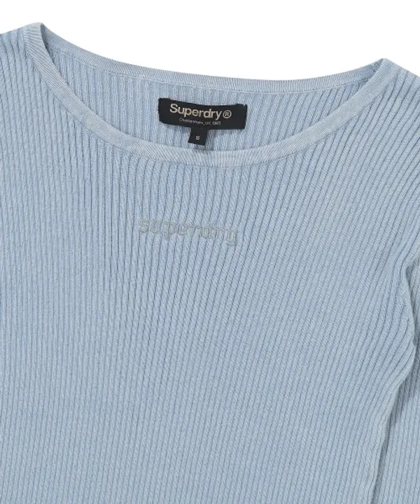 Вязаный лонгслив с разрезом, W, Superdry, Light Blue — фото 4