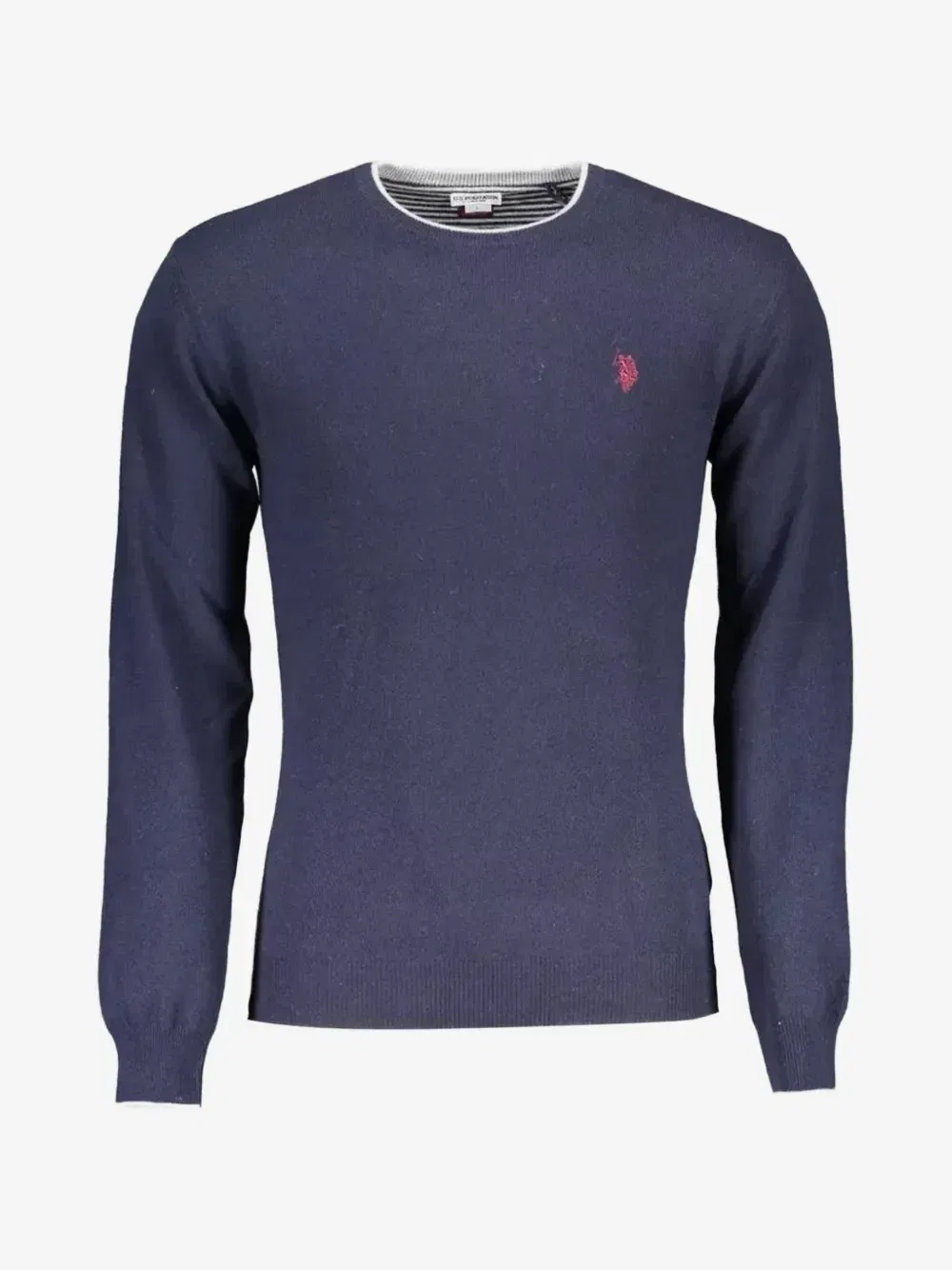 Свитер с круглым вырезом и вышитым логотипом U.S. POLO ASSN., синий