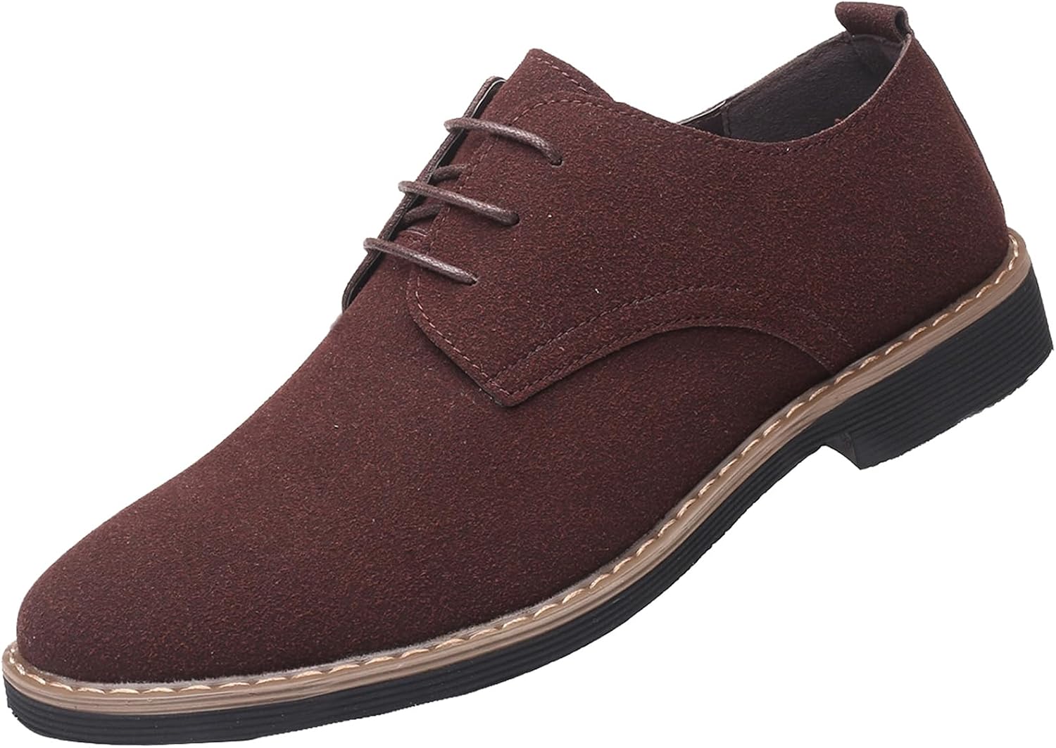 

Мужские замшевые классические туфли дерби на шнуровке для делового и официального стиля, вечерние оксфорды, свадебные оксфорды Wuiwuiyu, коричневый