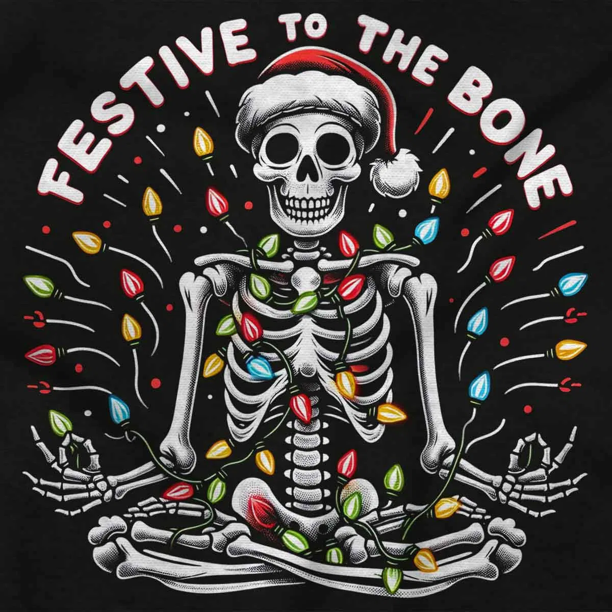 Детский боди-комбинезон с принтом Xmas Skeleton Festive To The Bone Brisco Brands, Black — фото 2