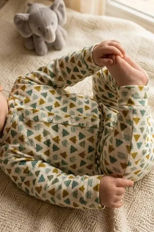 Детское боди-комбинезон с длинным рукавом с принтом Zıbzıb Baby, Ecru — фото 2