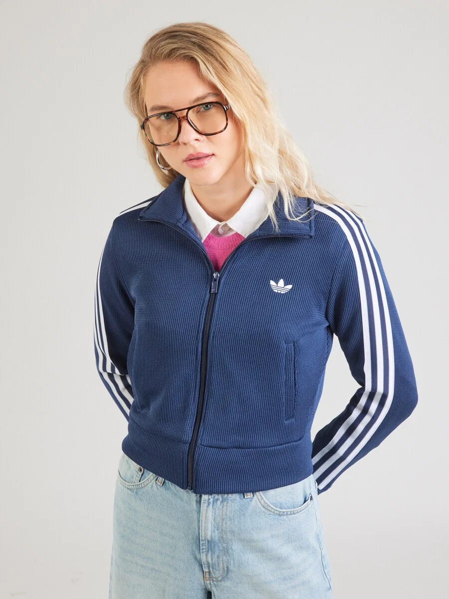 Вязаный кардиган ADIDAS ORIGINALS «Жар-птица» в темно-синем цвете — фото 3