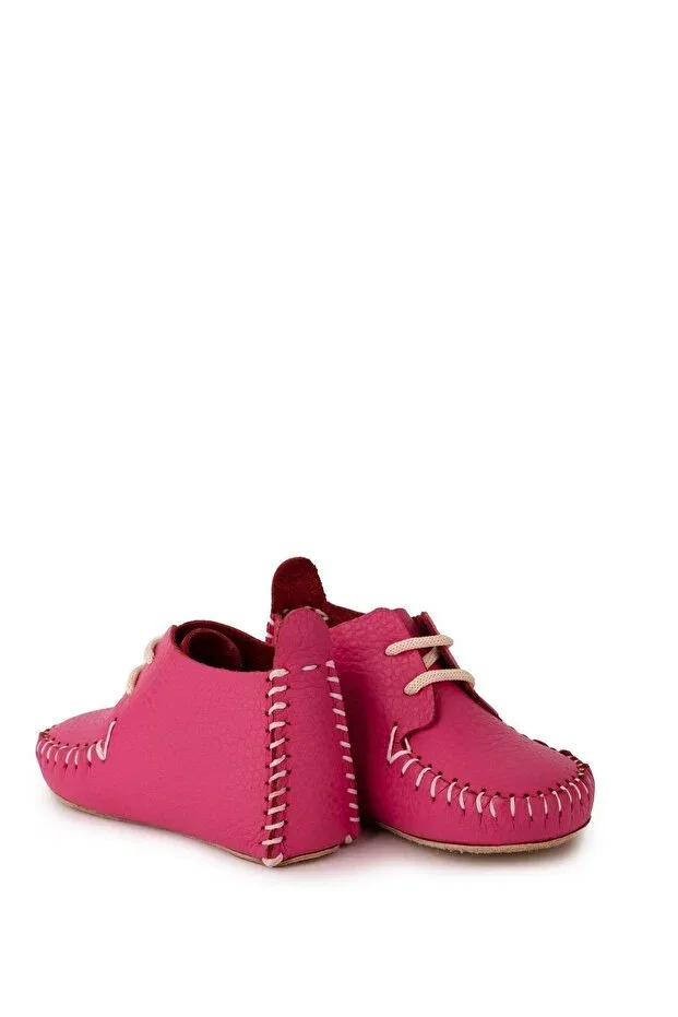 Детские пинетки для новорожденных кожаные Torun Kids, Fuchsia — фото 4