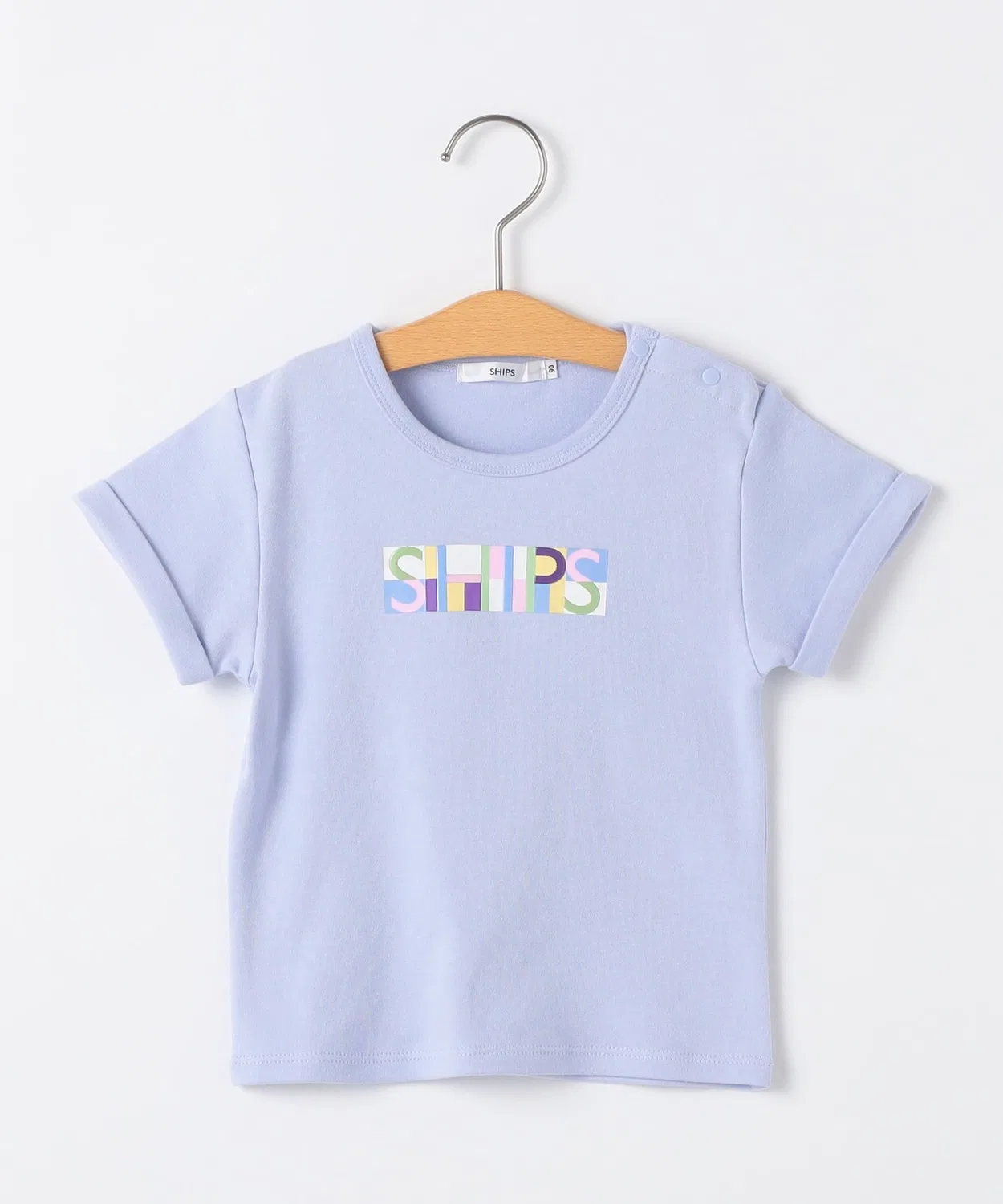 Детская футболка с принтом Block Font Logo SHIPS, Light Blue