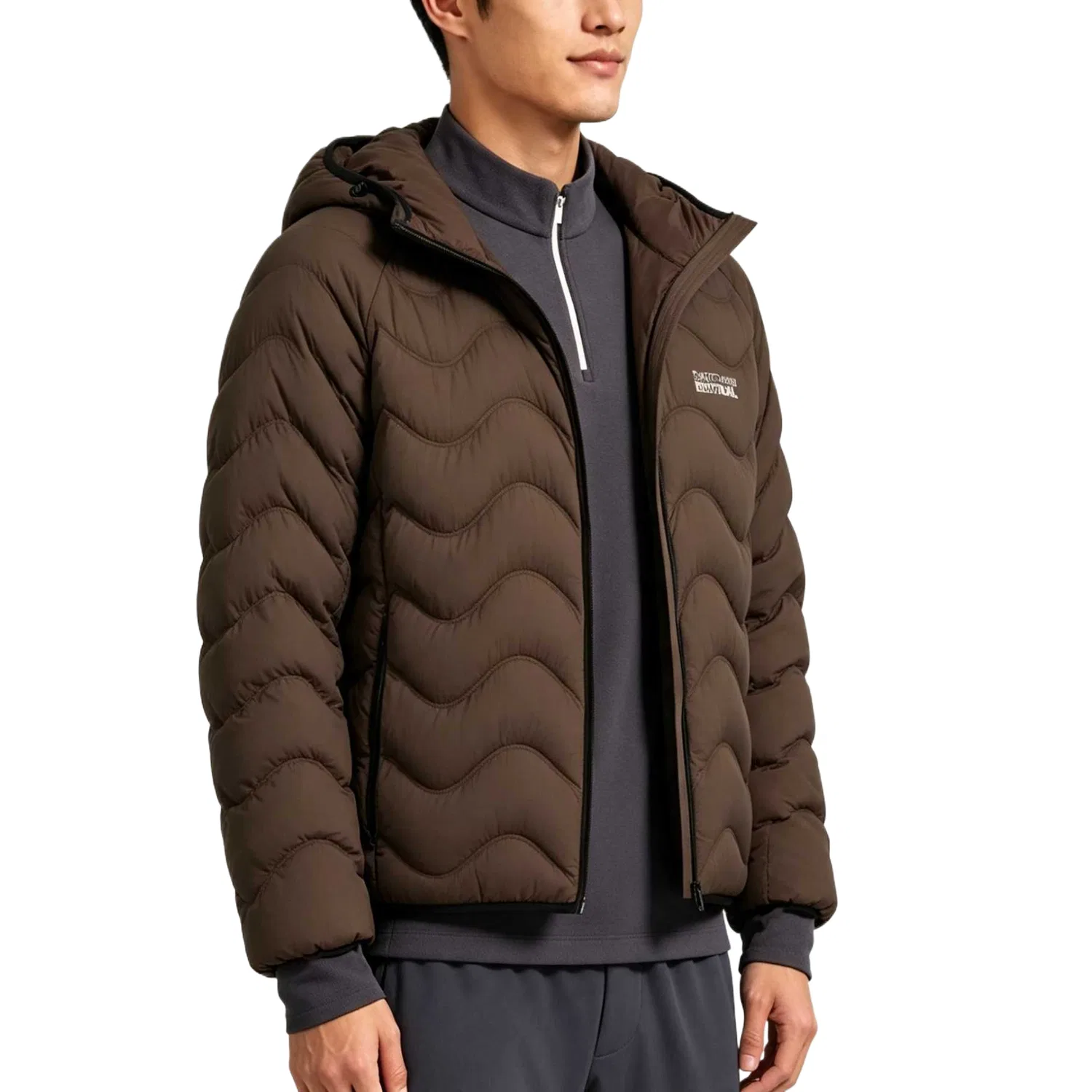 Детский пуховик с капюшоном Cocoa Brown 05KQ Skechers, Какао Браун — фото 3
