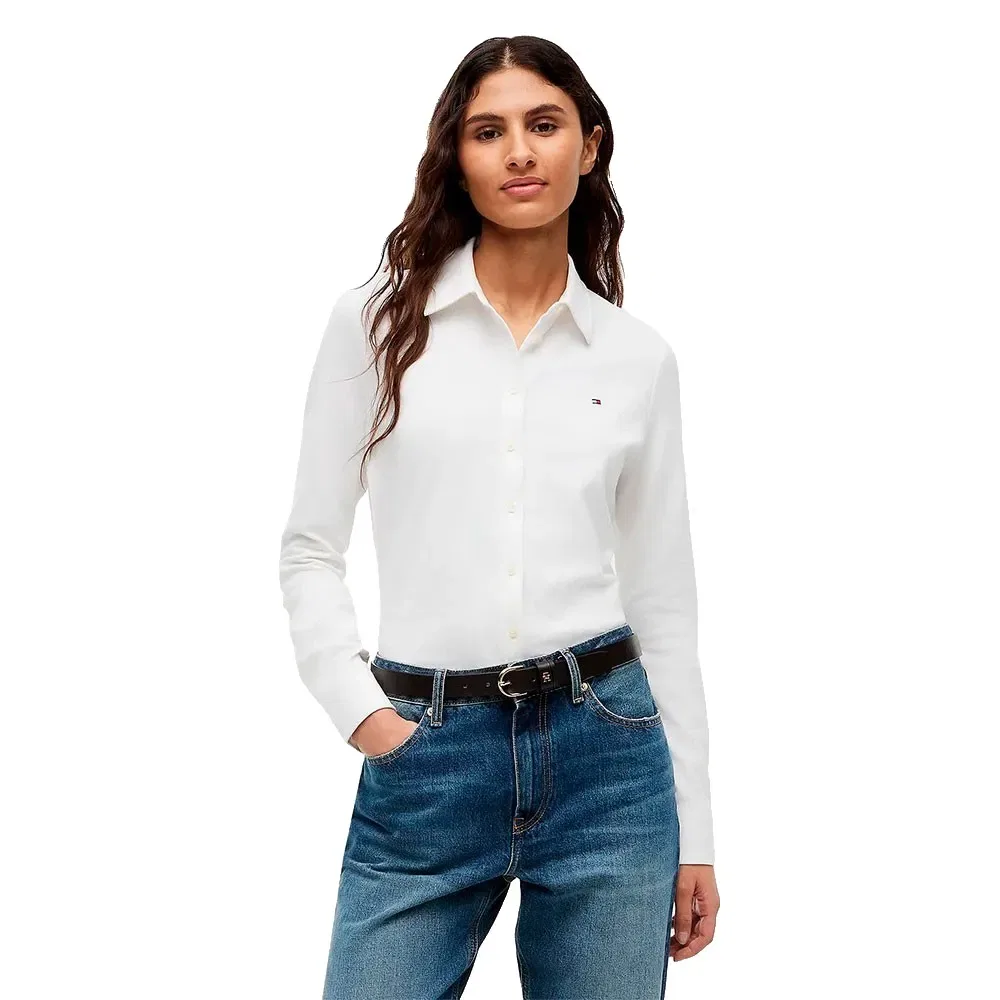 Женская рубашка с длинным рукавом Tommy hilfiger 1985 Slim Fit, White