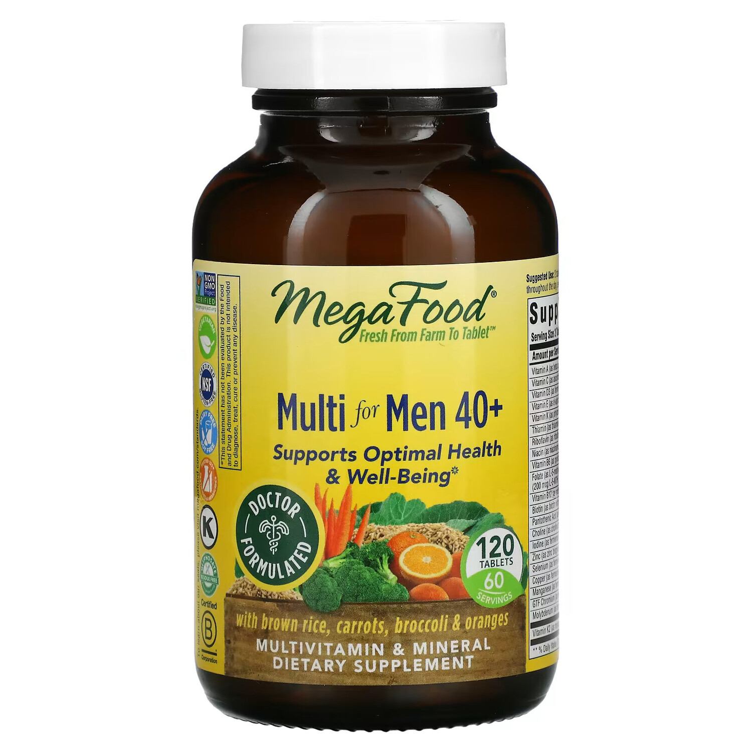 

MegaFood, мультивитамины для мужчин старше 40 лет, 120 таблеток
