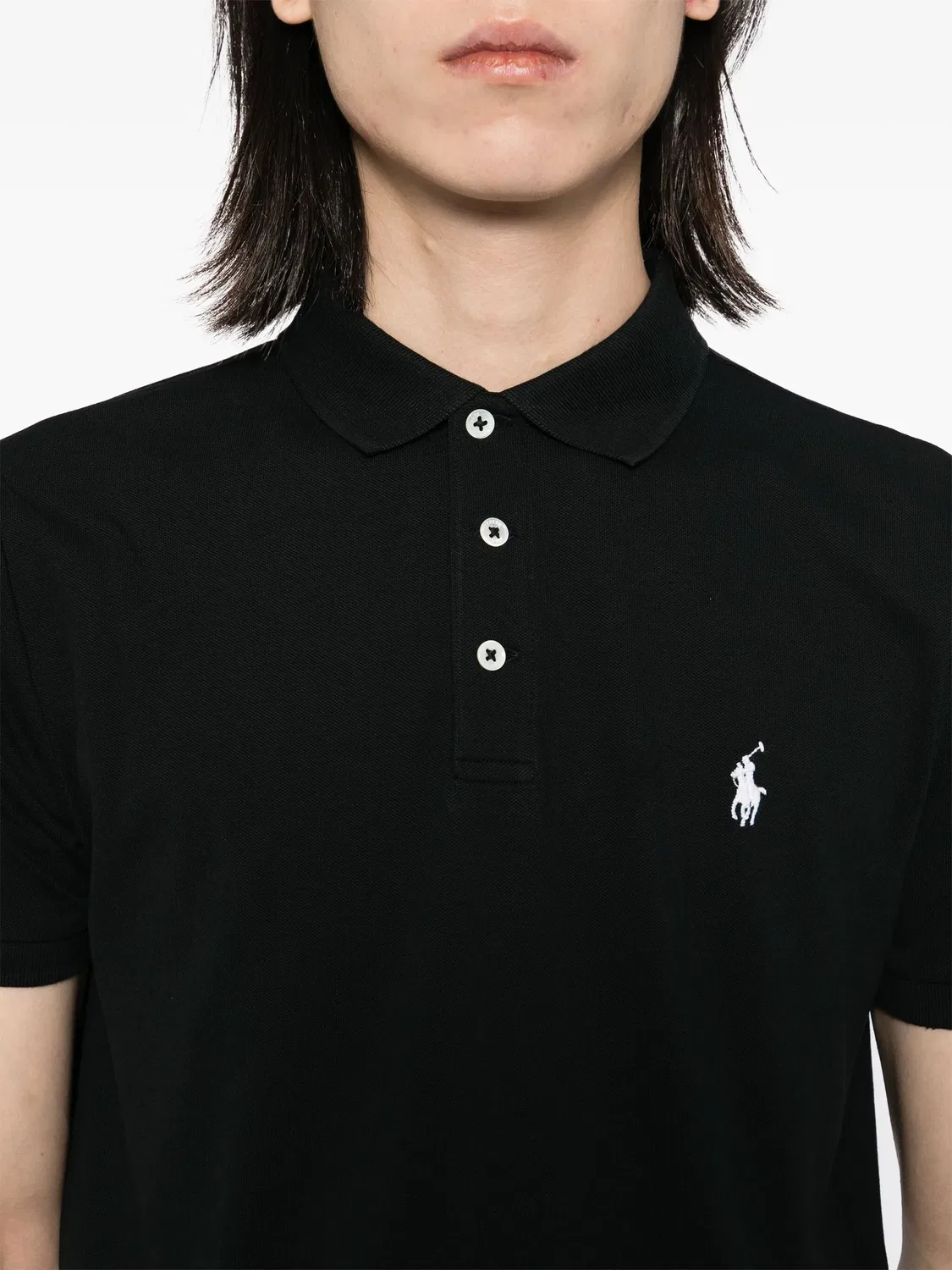 Поло с вышитым логотипом пони Polo Ralph Lauren, черный — фото 3