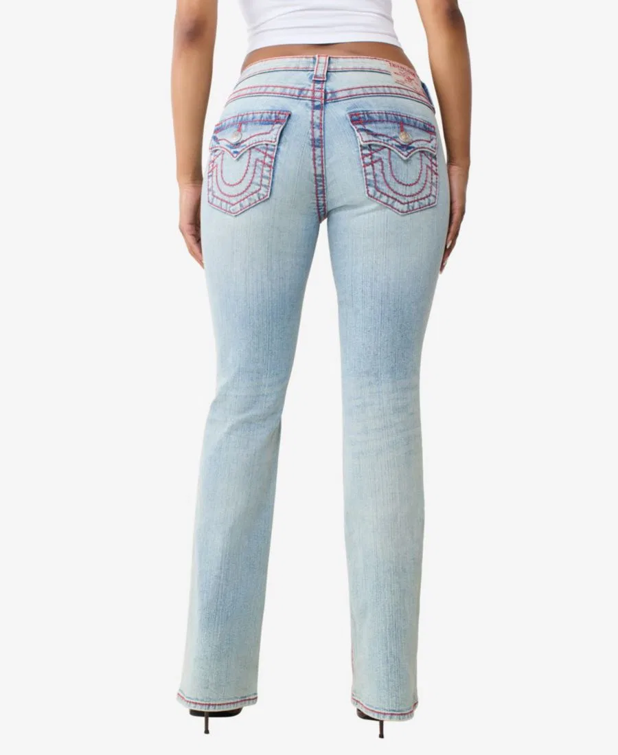 Джинсы клеш с заниженной талией, с контрастной строчкой True Religion, Blue — фото 3