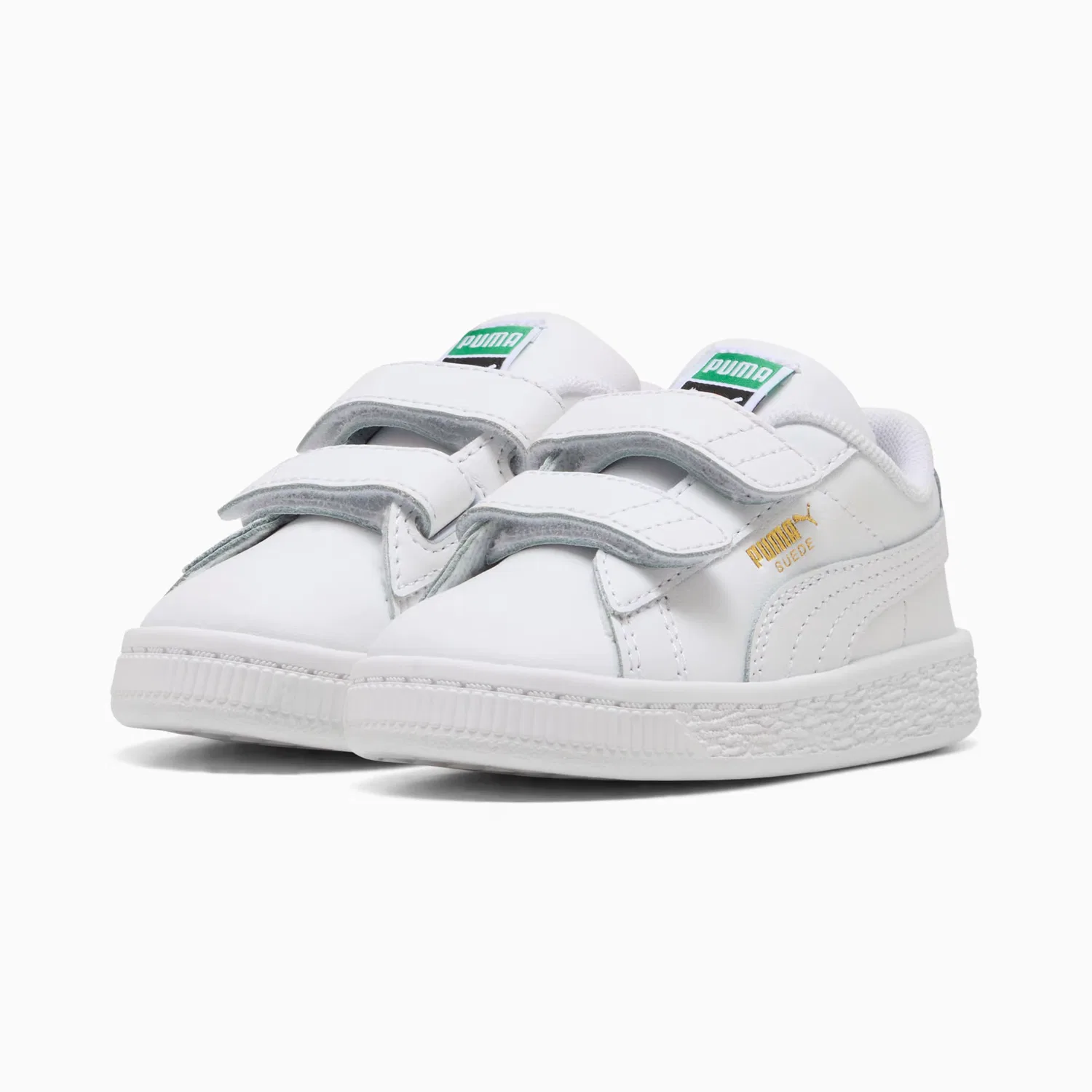 Удобная обувь для малышей Suede Puma, Puma White-Archive Green — фото 2