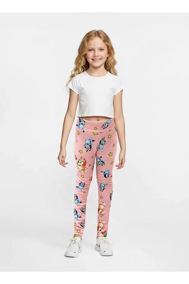 Детские леггинсы для девочек с принтом Bluey seasonal children's tights 0321 By Piera, Pink — фото 2