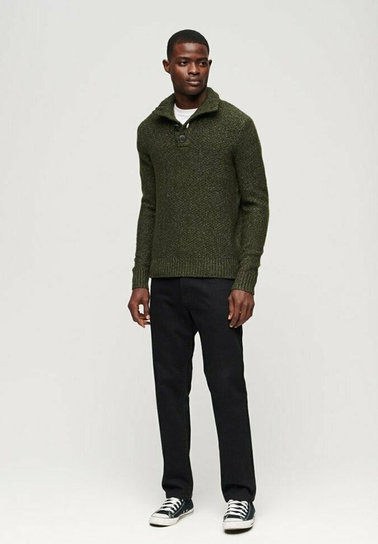 

Вязаный свитер CHUNKY BUTTON HIGH NECK Superdry, цвет army khaki