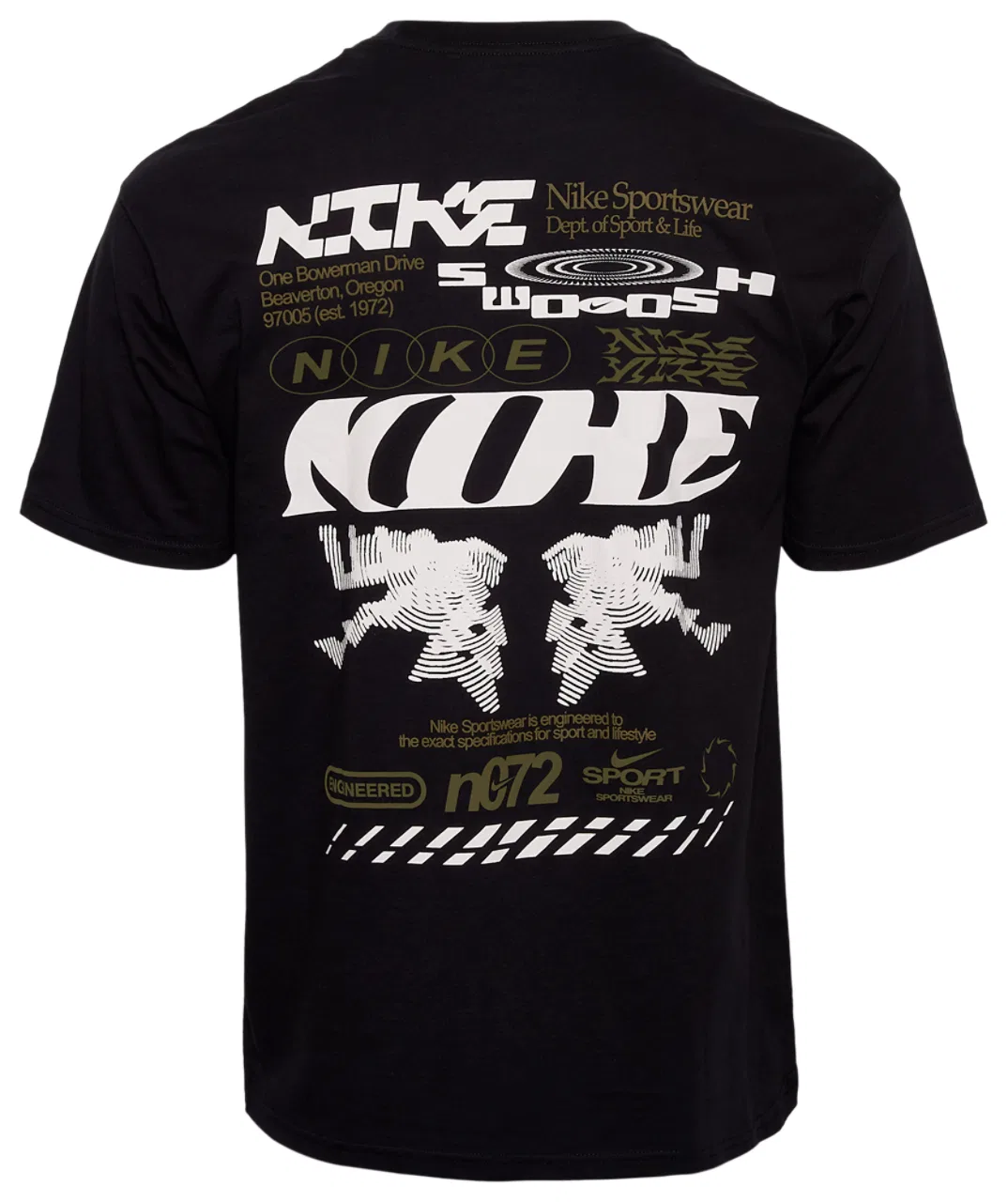 Мужская футболка свободного кроя с опущенными плечами Nike NSW Loose Poster, Black/White — фото 2