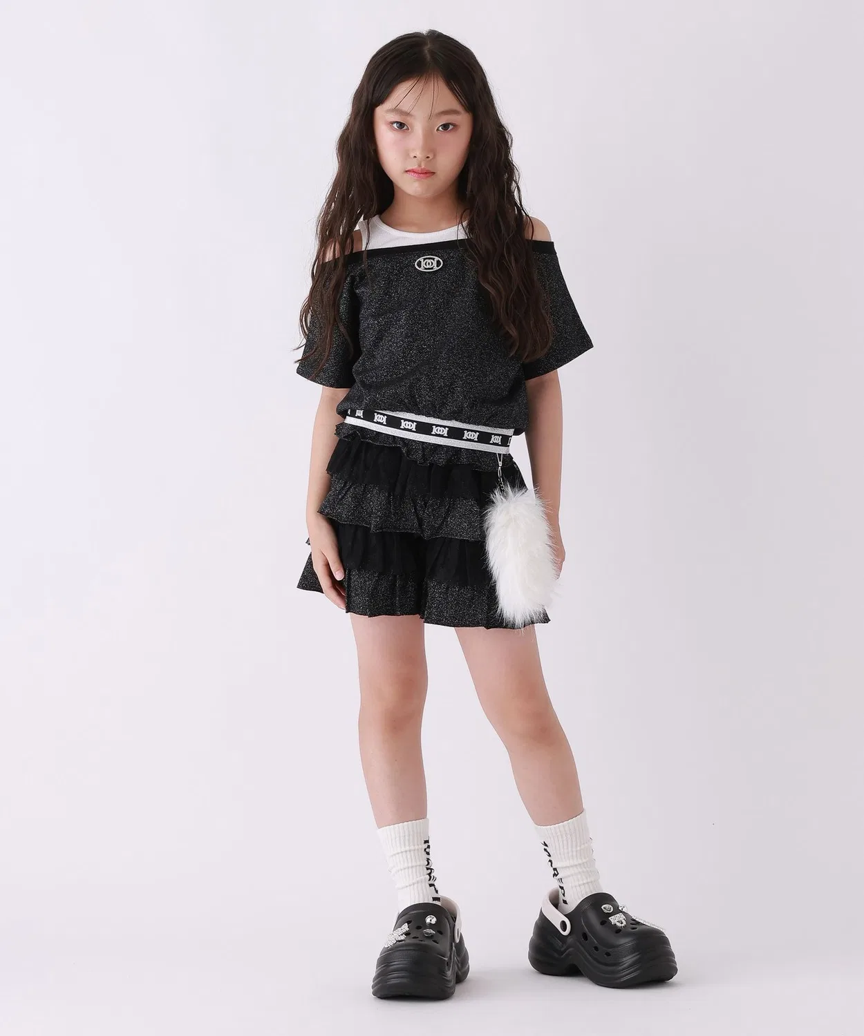 Детская юбка-шорты с блестками и оборками модель Tiered Skort 10C REPIPI — фото 4