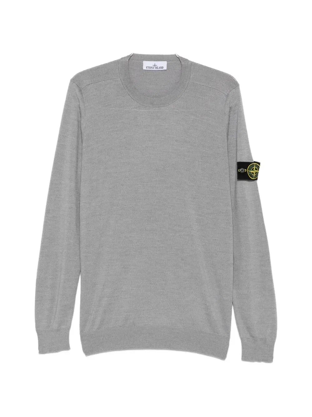 Свитер с круглым вырезом и нашивкой-логотипом Stone Island, серый