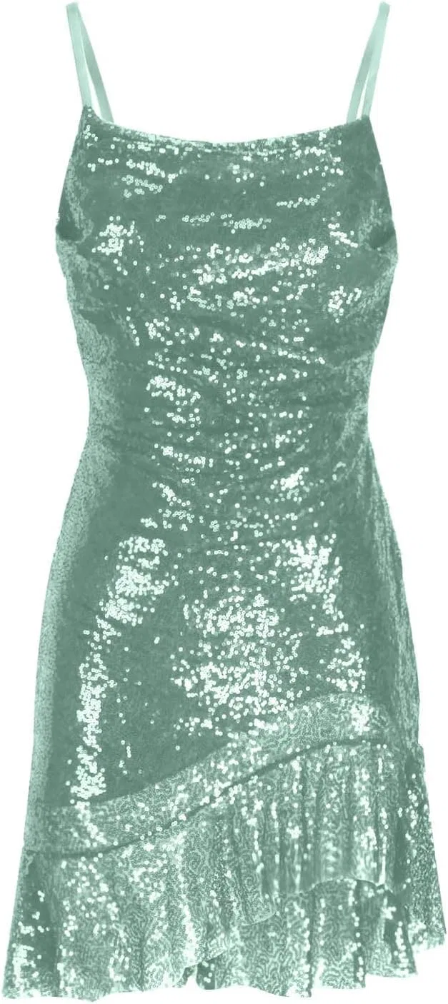 Женское glitter-платье bodycon с блестками Mint Green — фото 4