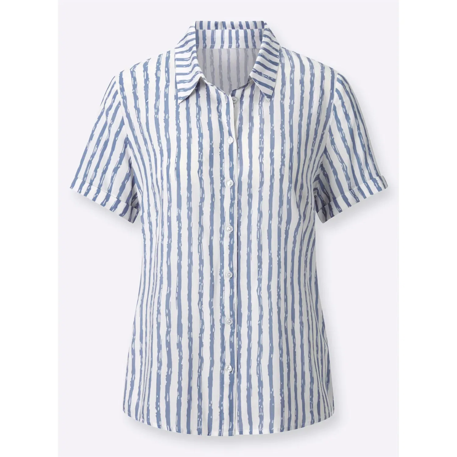 Женская блуза с полосатым принтом Casual Looks, Taubenblau-Ecru Striped — фото 3