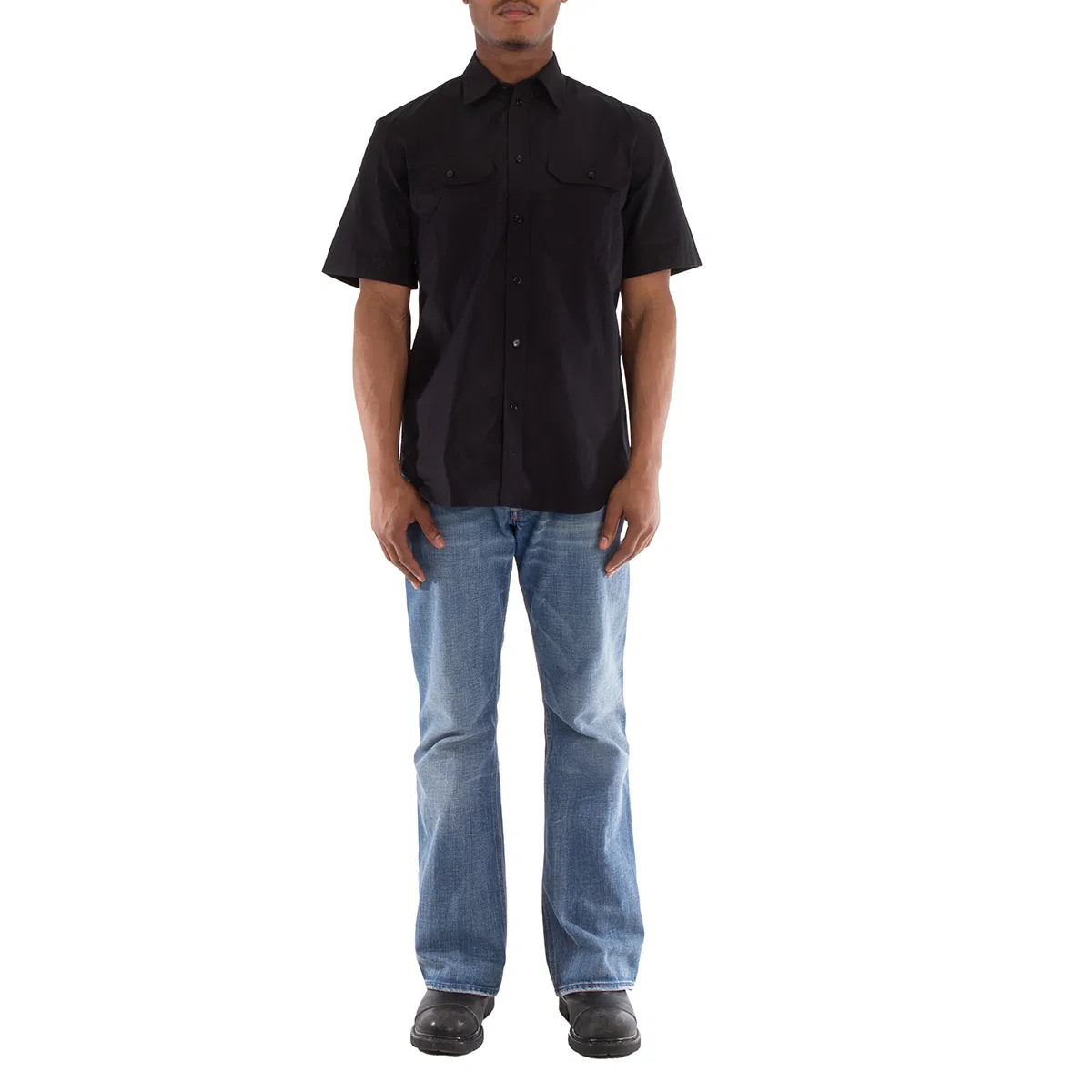 Рубашка с принтом Equestrian Knight Motif Cotton Shirt Burberry, Black — фото 3