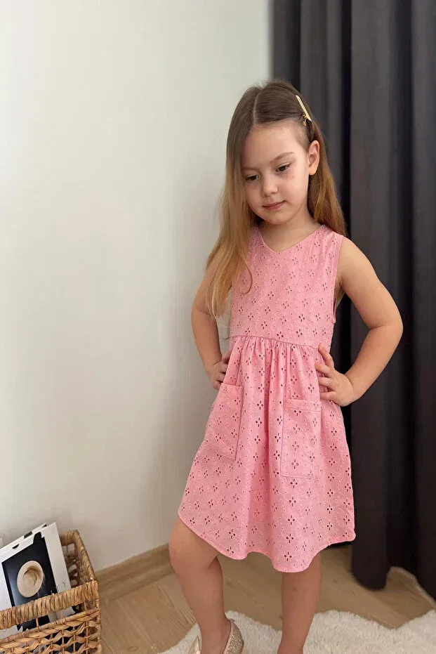 Детское платье для девочек хлопковое Öykü Kids, Pink