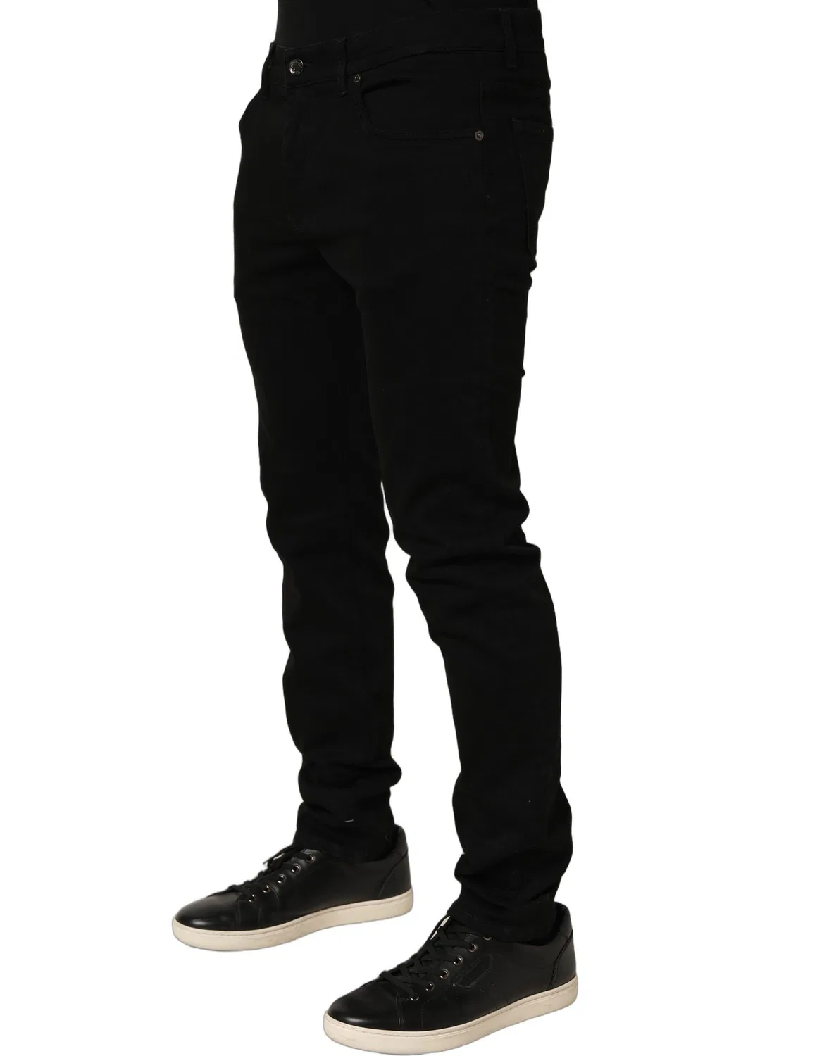 Мужские джинсы скинни с пятью карманами 52 IT Skinny Denim Jeans Dolce & Gabbana, Black — фото 4