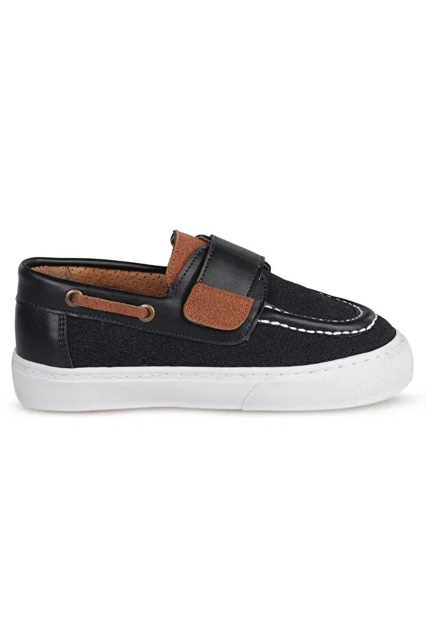 Детские повседневные туфли на плоской подошве с застежкой-липучкой Civil Boys, Navy Blue